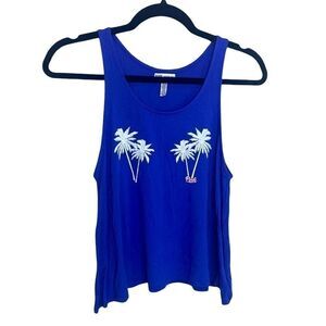 Victoria’s secret PINK xs tank blue palm trees B1